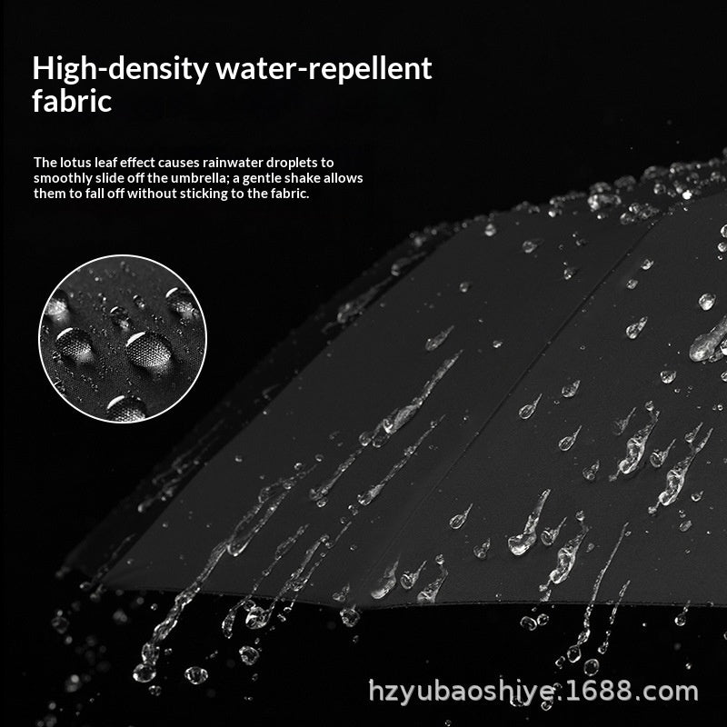 Close-up of rain droplets on an umbrella canopy