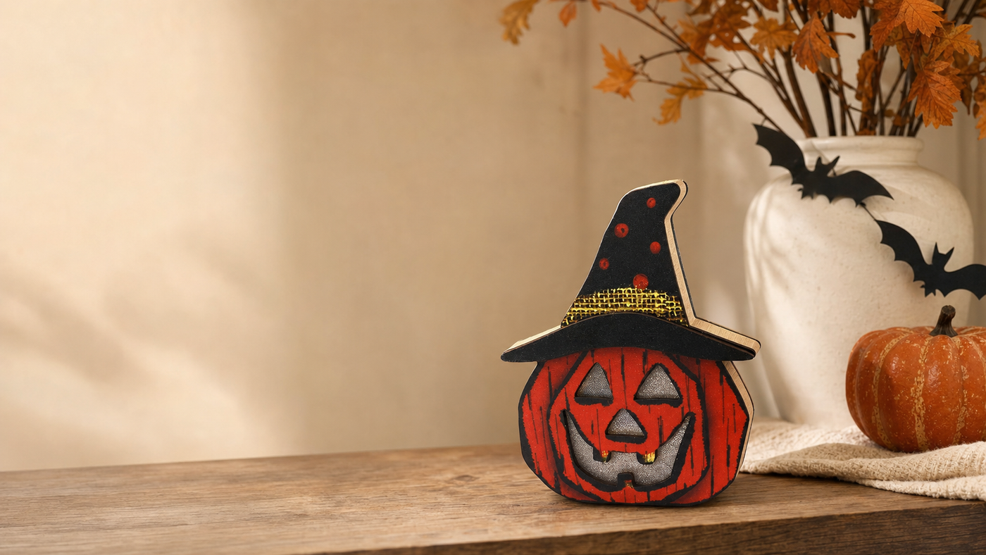 Creative Halloween Wooden Pumpkin Lamp Halloween Decorations lifestyle banner (desktop)