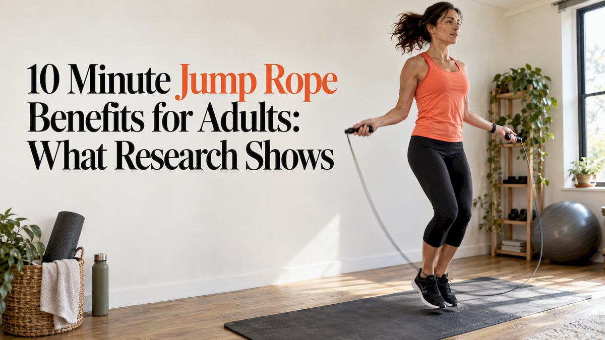 Adult skipping rope in a home workout space