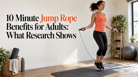 Adult skipping rope in a home workout space