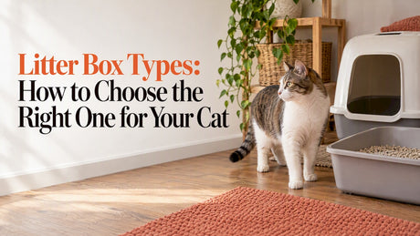 Cat considering two types of litter box
