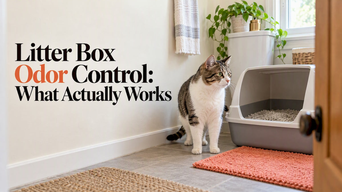 Cat beside an open litter box