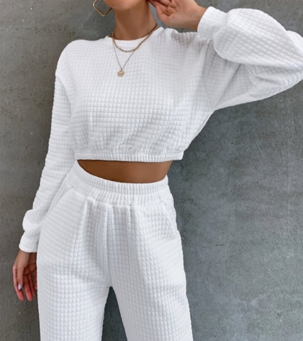 Options de haut court texturé et de pantalon