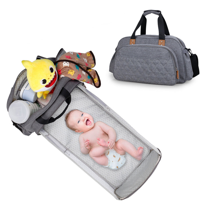 Bolso cambiador convertible con moisés plegable (51×13×27cm)