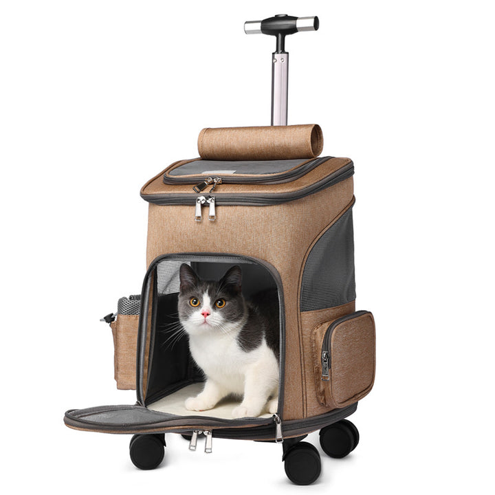 Foldable Pet Trolley Backpack