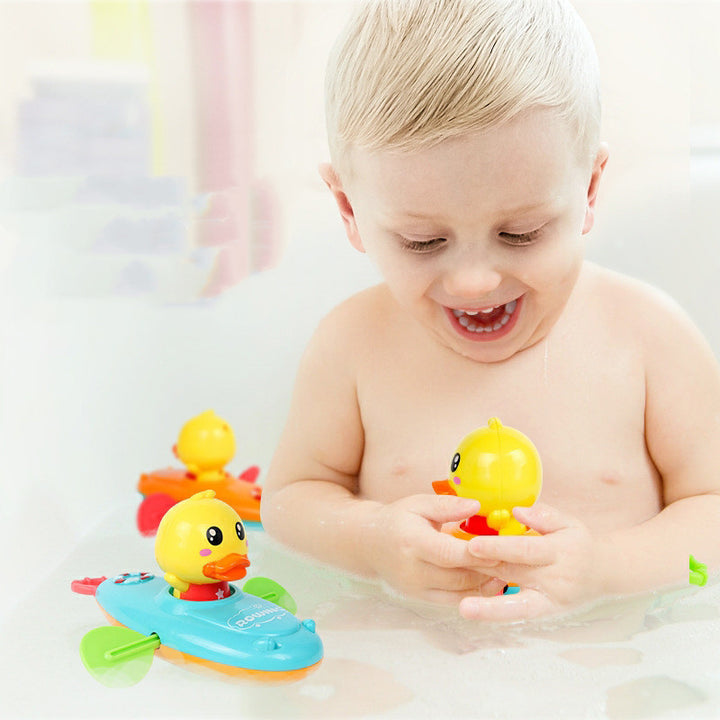 Juguete de baño de pato a remo de cuerda