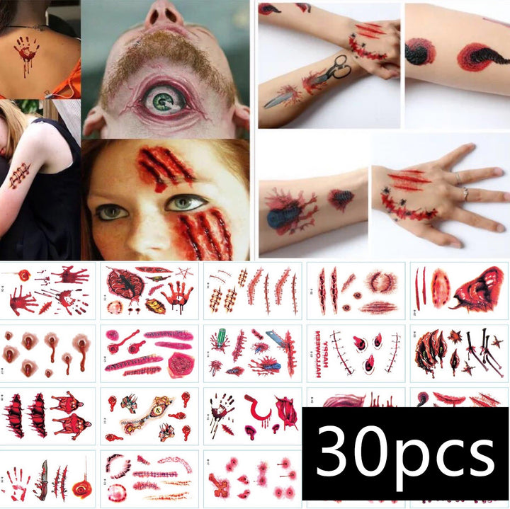Halloween Temporary Tattoo Stickers — 30pcs