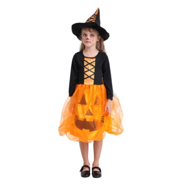 Costume de sorcière citrouille pour enfant