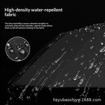 Close-up of rain droplets on an umbrella canopy