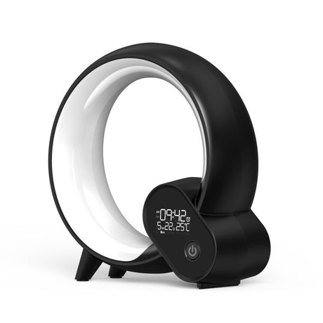Black Q Light clock shown from the front left