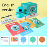 English version Kids’ Drawing Robot display with box, books, cards, cable and pens