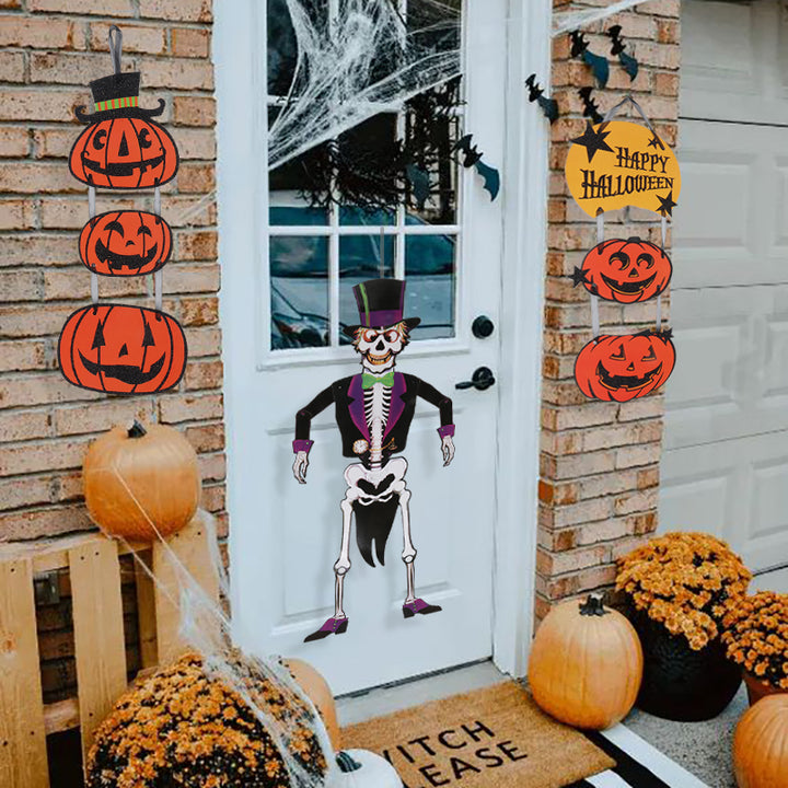 Three-Piece Halloween Hanging Charm (Gray Cardboard)