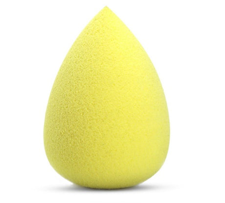 Yellow teardrop Makeup Sponge Puff on a white background