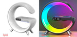 Split view of white and multicolour G-shaped lamps, each with red “3pcs” text