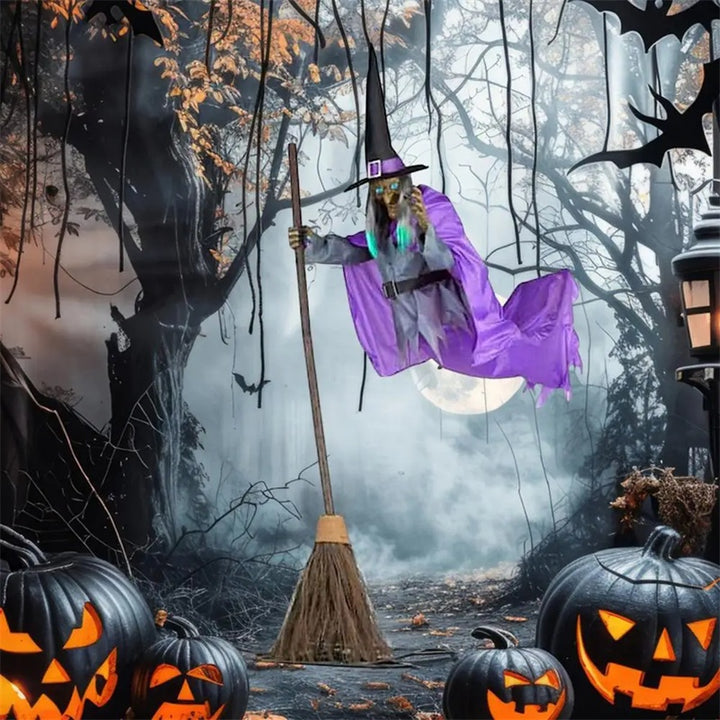 6ft Outdoor Flying Witch with Sound