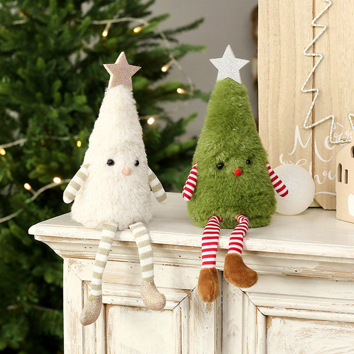 Ornement de sapin de Noël en peluche à poser sur une étagère