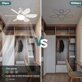 Ours versus others ceiling fan light comparison in a walk-in wardrobe