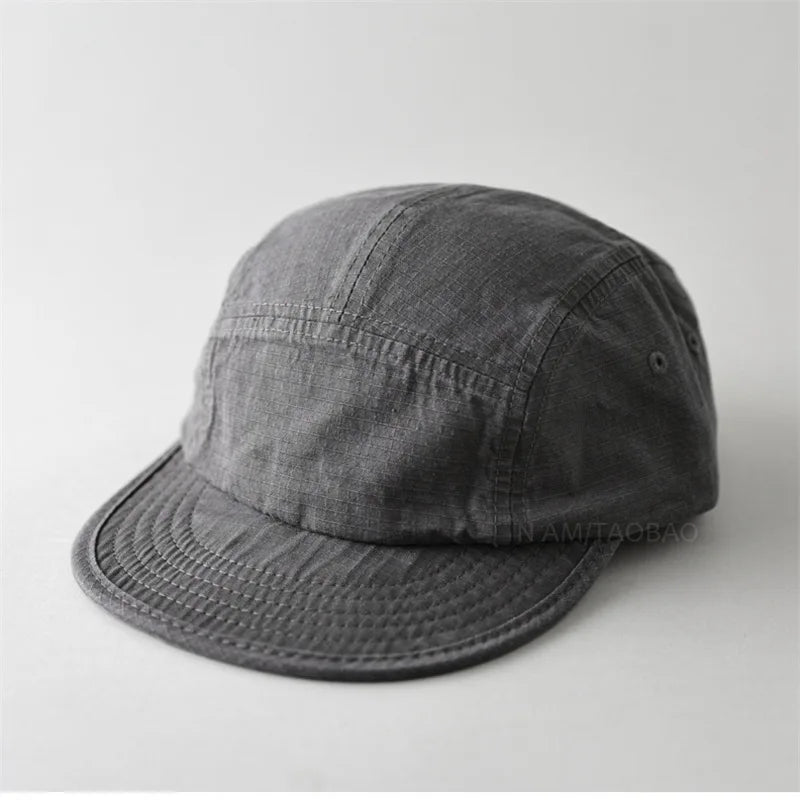 Plain Five-Panel Short-Brim Cap