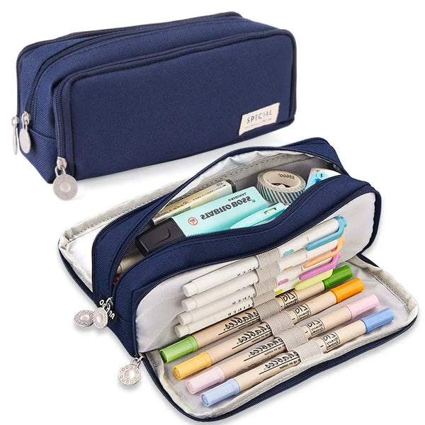 Trousse à crayons à trois compartiments