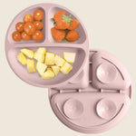Assiette à ventouse compartimentée en silicone