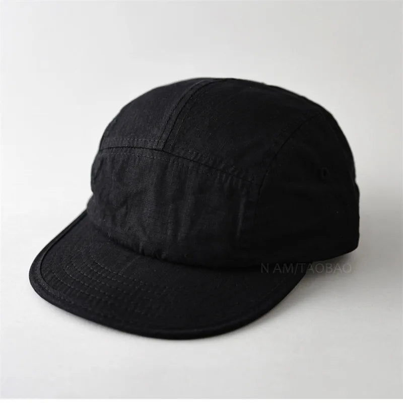 Plain Five-Panel Short-Brim Cap