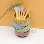 Silicone Suction Bowl & Wooden-Handle Spoon