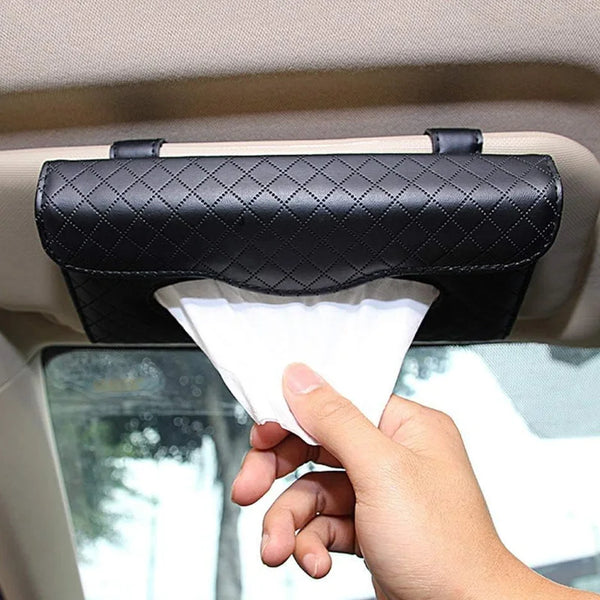 Soporte para pañuelos para el parasol del coche
