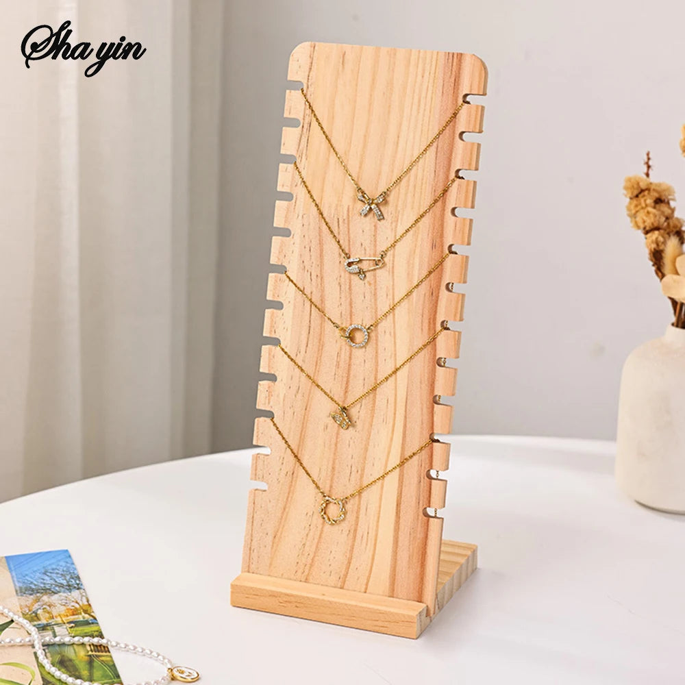 Expositor de madera para collares