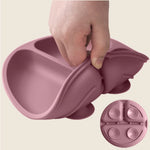 Assiette à ventouse compartimentée en silicone