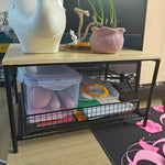 Kitchen Storage Shelf with Sliding Basket