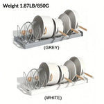 Range-couvercles de casseroles et assiettes extensible