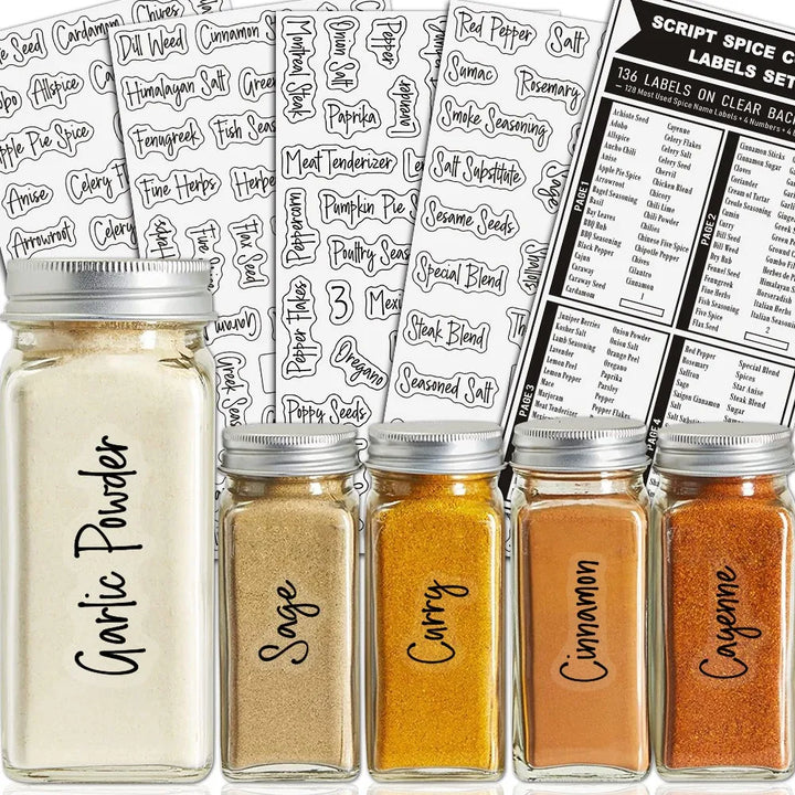 Spice Jar Labels – 138 Pack