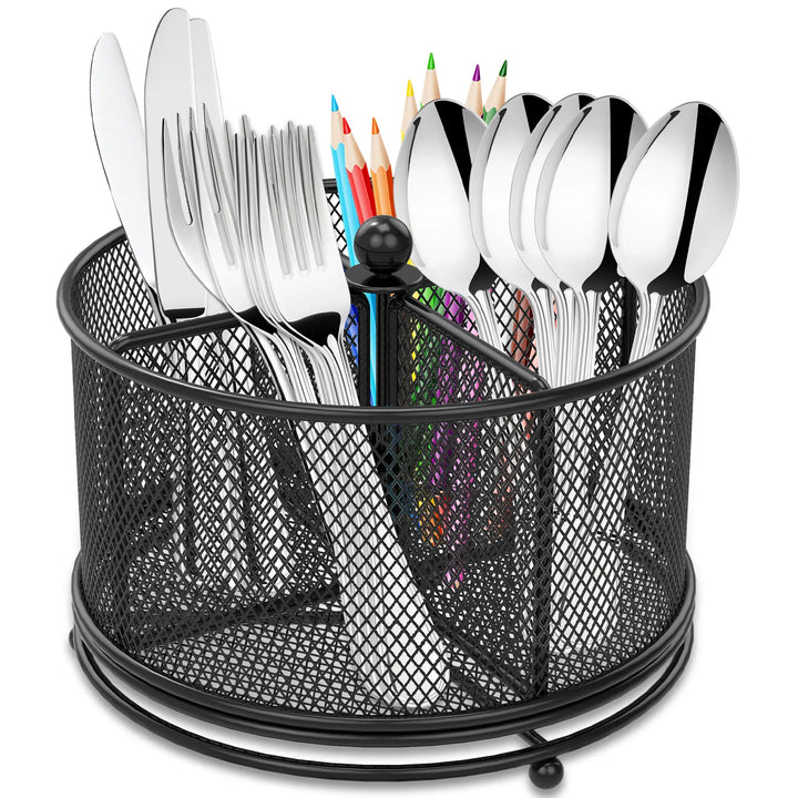 Rotating Four-Compartment Utensil Caddy