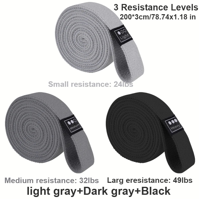 Conjunto de 3 bandas de resistência longas em tecido