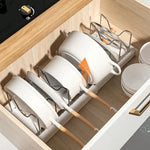 Range-couvercles de casseroles et assiettes extensible