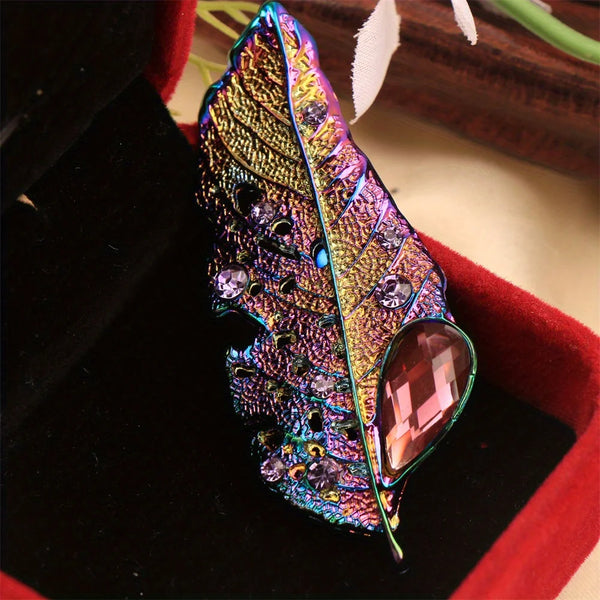 Colourful Leaf Brooch