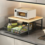 Countertop Shelf with Pull-Out Basket