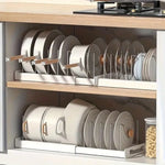 Range-couvercles de casseroles et assiettes extensible