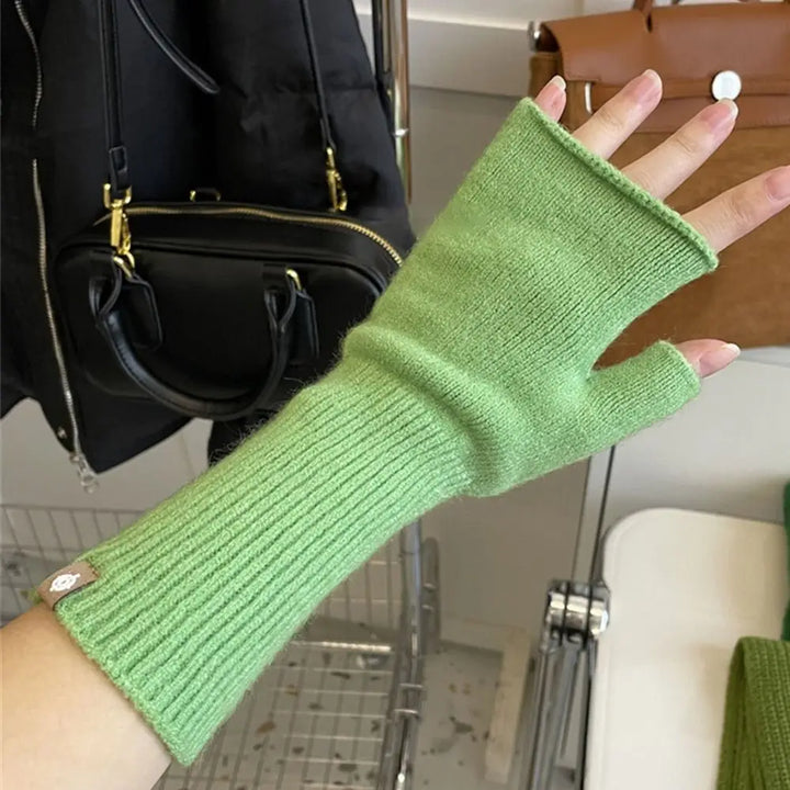 Knitted Fingerless Long Gloves