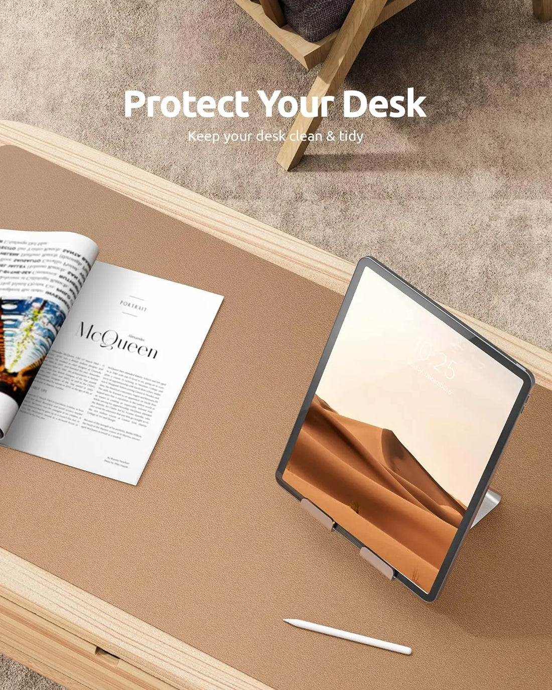 Sous-main de bureau en similicuir