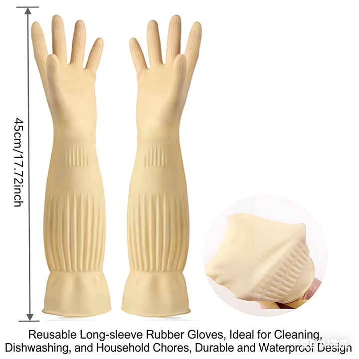 Long-Cuff Latex Cleaning Gloves