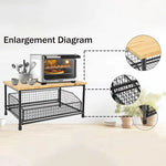 Kitchen Storage Shelf with Sliding Basket