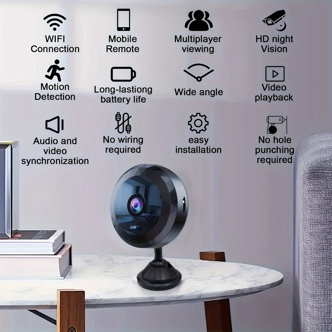 Mini WiFi Camera with Magnetic Mount
