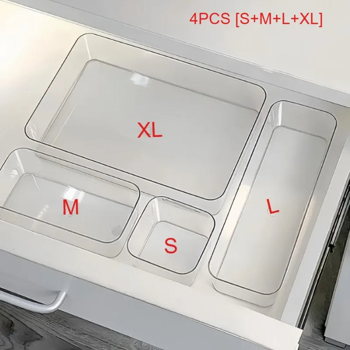 Clear Modular Drawer Organiser Trays