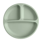 Assiette à ventouse compartimentée en silicone