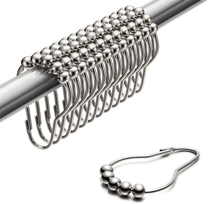 Roller Shower Curtain Hooks – 12 Pack
