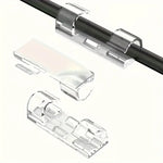Lot de 30 clips adhésifs transparents pour câbles