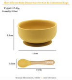 Silicone Suction Bowl & Wooden-Handle Spoon