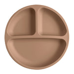 Assiette à ventouse compartimentée en silicone
