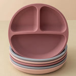 Assiette à ventouse compartimentée en silicone